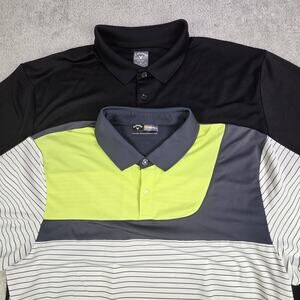 Callaway Opti Dri Golf Polo Lot Mens XL Performance Stretch Quick‎ Dry 2 Pack